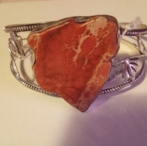 BIG ARIZONA NATURAL COPPER MOJAVE RED TURQUOISE BANGLE BRACELET . OVER 100.00CTS